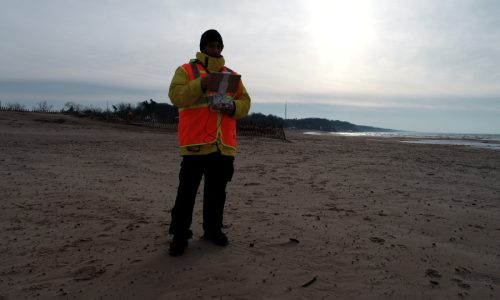 A cold day on the beach. Pere Marquette, Muskegon, MI